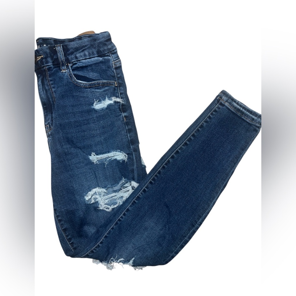 American Eagle Outfitters Deep Blue Jeans - Picture 2 of 5